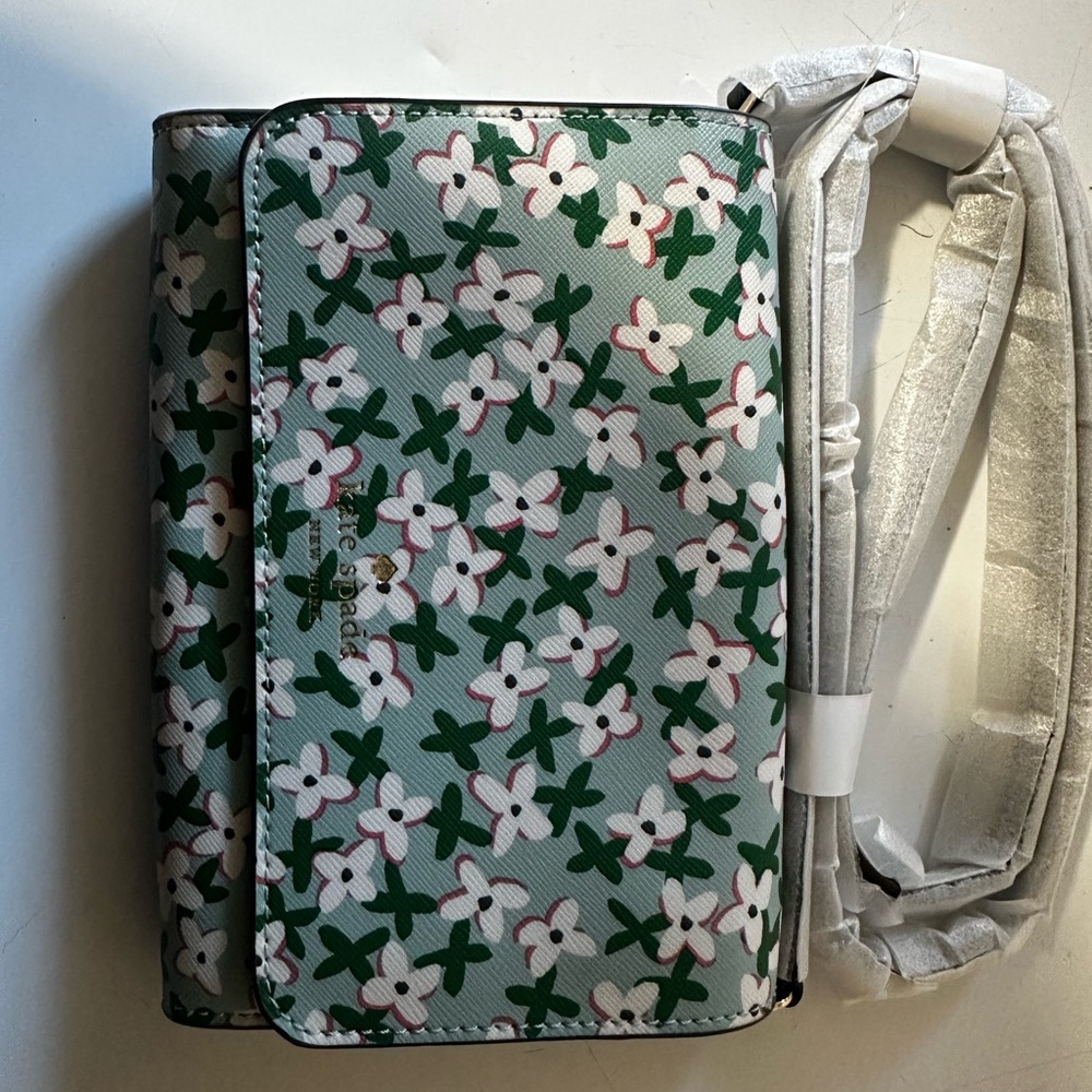 Kate spade green floral purse